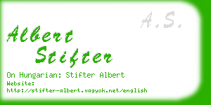 albert stifter business card